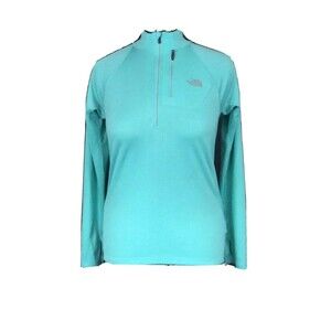 North Face -Women's Sz Large-Track Athletic Jacket-Teal Blue - Half-Zip Pullover